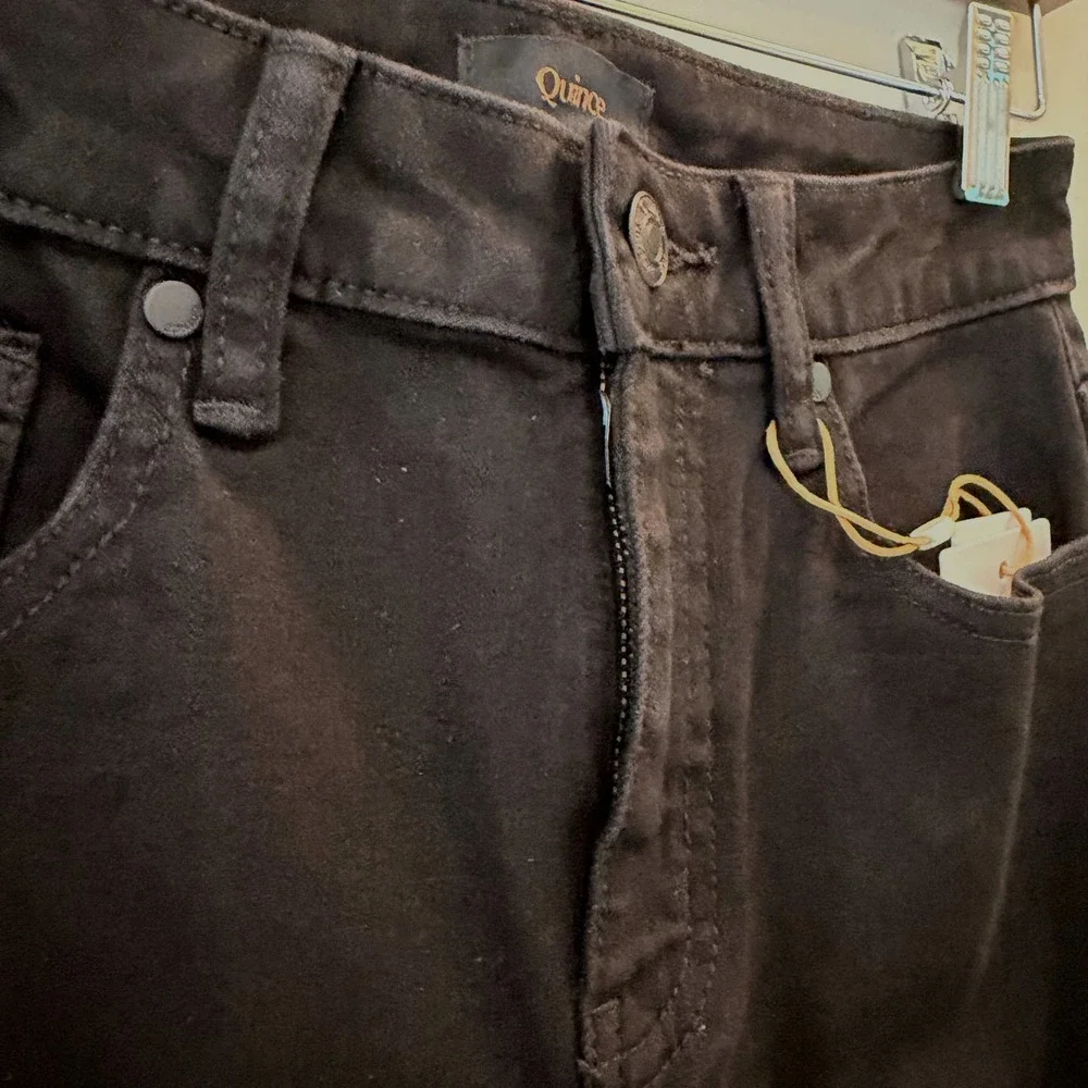 Quince Bella Stretch Wide Leg Jeans Denim Date Trip Vaca Black 26 Regular NWT - Picture 4 of 13